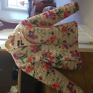 Lands' End Women's quilted floral jacket, Large